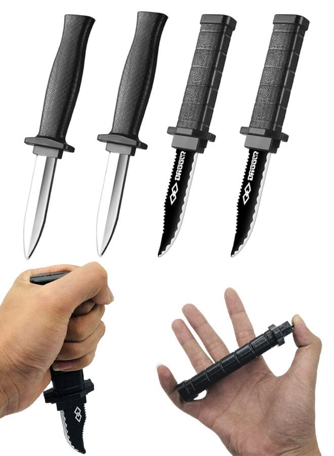4 Pack Retractable Fake Knife Retractable Knife Halloween Props Fake Plastic Blades For Halloween April Fool's Party - Image 1